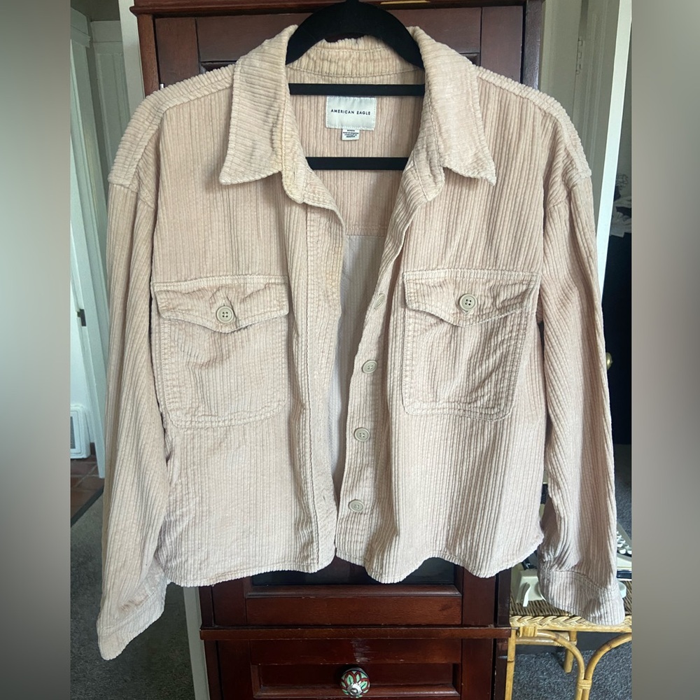 American Eagle Outfitters Tan Corduroy Utility Jacket